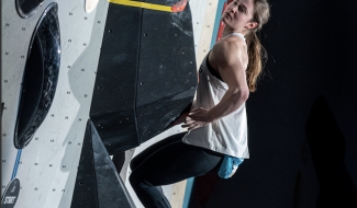 Chloé Caulier aux championnats d'Europe d'escalade à Moscou