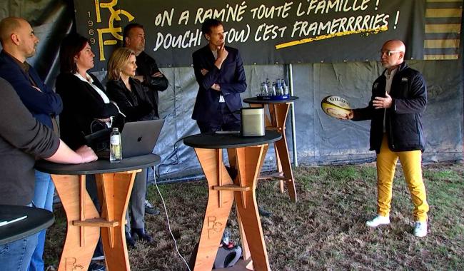 Le Rugby Club Frameries a présenté son projet de rénovation à Jacqueline Galant