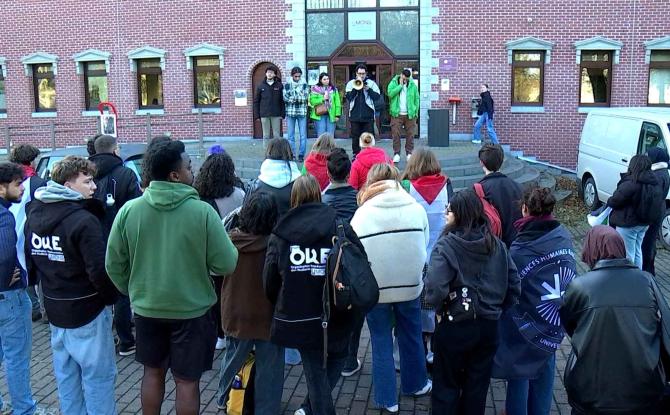 Rassemblement en faveur de la Palestine par les étudiants de l'Umons