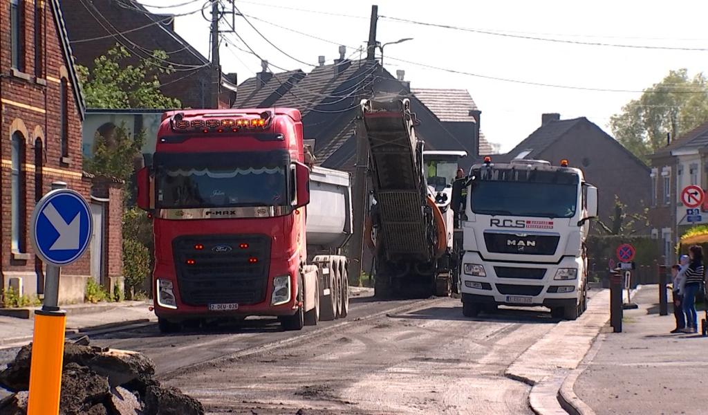 Le chantier à la chaussée du Roeulx est en cours