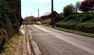 La N548 qui relie Quévy-le-Grand à Genly en travaux
