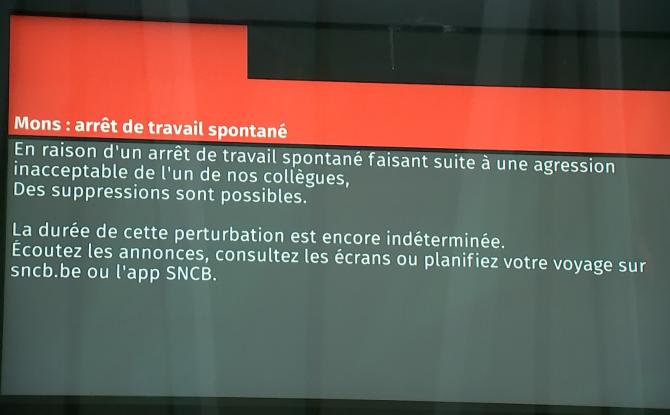 SNCB : grève émotionnelle à Mons suite à l'agression d'une accompagnatrice de train