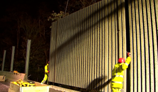 E42-E19 : pose des panneaux antibruit lors des chantiers de nuit