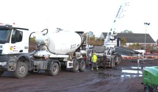 Pose de la chape pour la cité administrative de Colfontaine