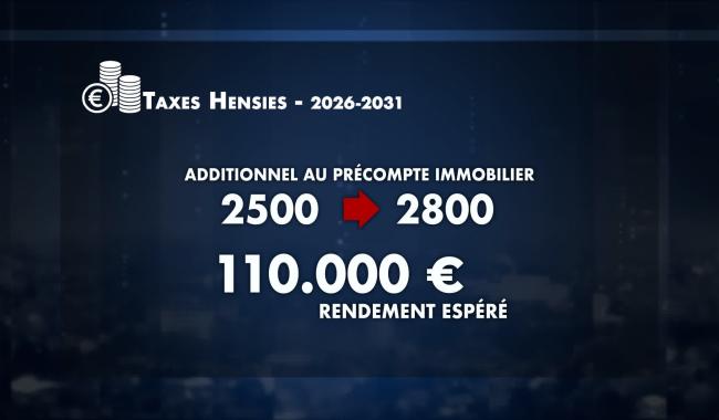 Hensies - Augmentation des taxes pour 2026/2031