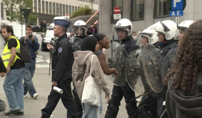 Débordements à la manifestation des étudiants à Bruxelles