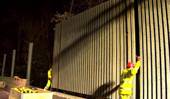 E42-E19 : pose des panneaux antibruit lors des chantiers de nuit