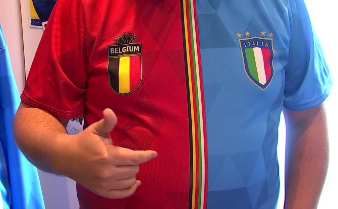 Hornu : Julien Dupont crée des maillots de foot binationaux