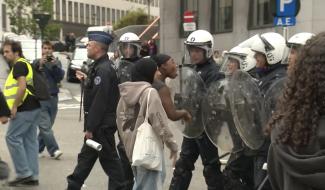 Débordements à la manifestation des étudiants à Bruxelles